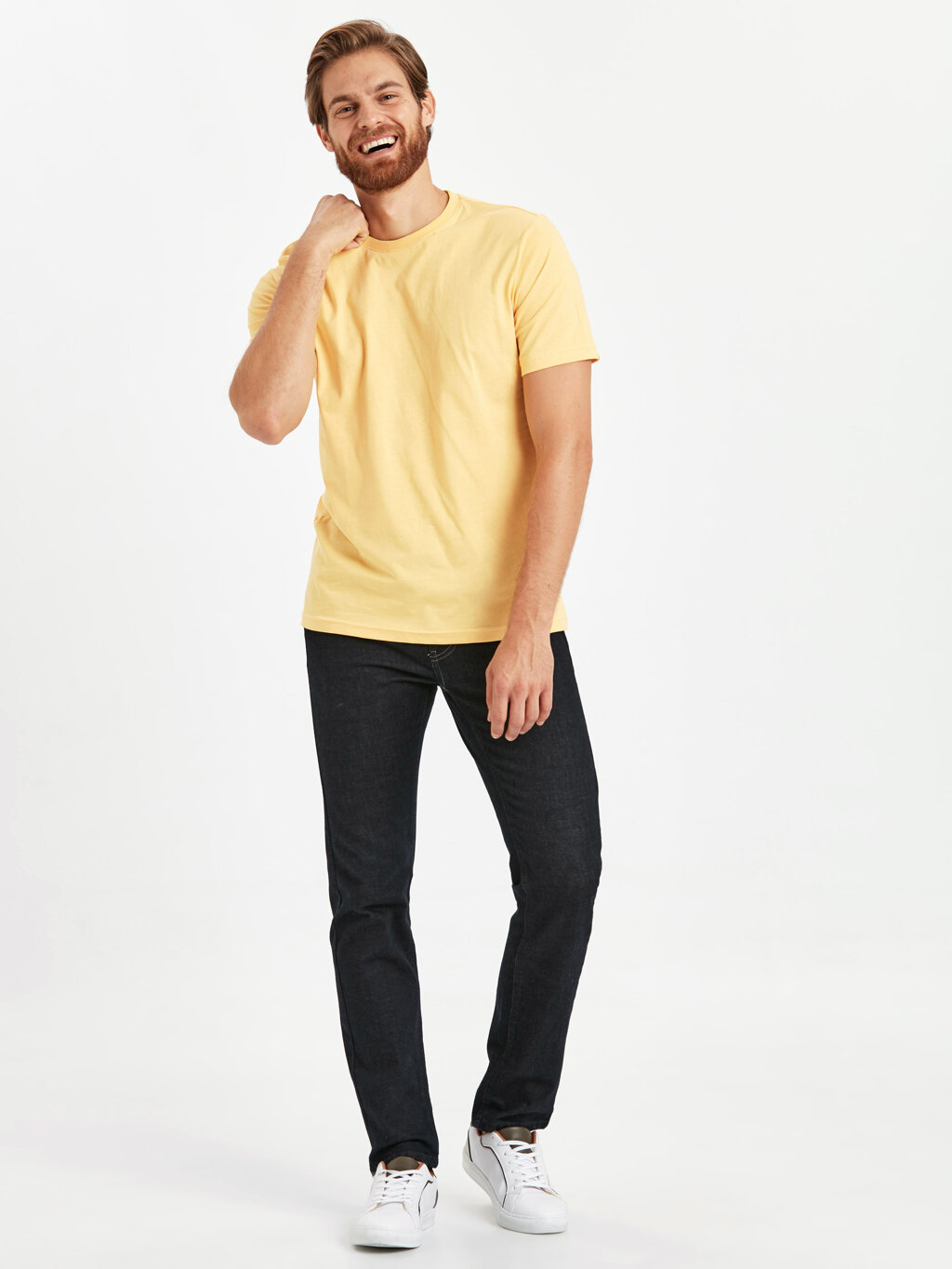 Bisiklet Yaka Basic Tişört - küçük resim 2